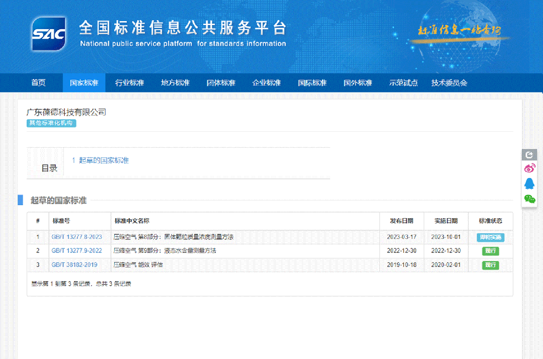 葆德參與兩項國標起草，助力壓縮空氣品質升級